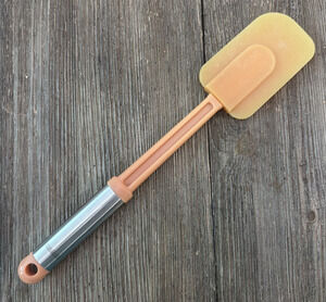 Hoffritz 13.5" Long Cooking Spreading Spatula Rubber Silicone Utensil orange